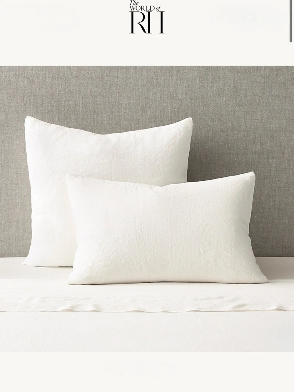 RH King Sham Italian Heritage Washed Linen in Natural